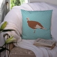 thumbnail image 3 of Jersey Buff Turkey Hen Blue Check Fabric Decorative Pillow, 3 of 4