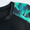 thumbnail image 7 of LPZOOGU Women's Two Piece Rash Guard Set, Short Sleeve Raglan Top with Tropical Leaf Print Boyshort Bottoms, Modest Swimwear, 7 of 7