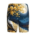 thumbnail image 2 of Lsque Moonlit Golden Tree Peacock Mens Sleep Pajama Shorts,Short Pajama Pants, Cotton Ultra-Soft Knit-Small, 2 of 9