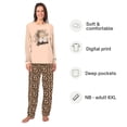 thumbnail image 2 of Pajamas By Jenny Santa Face Long Sleeve Matching Christmas Pajamas Leopard, Soft And Cozy, Side Pockets, 2 of 7