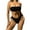Black, variant on WREESH Womens Bandeau Bikini Sets High Cut Bikini Solid Color Swimwear Two-Piece Slim Swimsuit Bikini Straped Swimsuits Beach Bathing Suit Hot Pink
