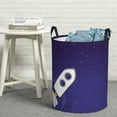 thumbnail image 3 of DouZhe Waterproof Collapsible Large Laundry Baskets, Universe Stars Rocket Spaceship Prints Circular Hamper with Handles, 3 of 7