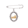thumbnail image 1 of Paris French Yellow Landmark Pattern Brooch Pin Dress Shirt Shawl Clips, 1 of 3