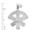 thumbnail image 2 of Rhodium Plated 925 Sterling Silver Paramedic Star of Life Pendant, 2 of 5