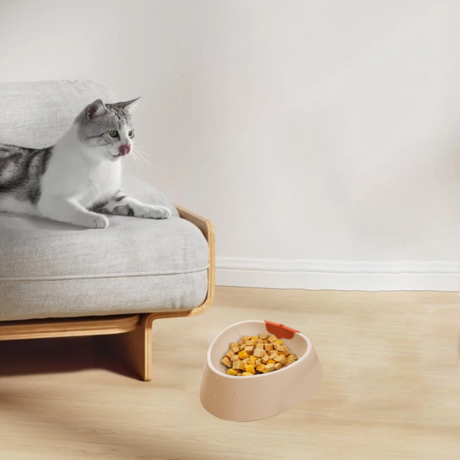 2 Packs Elevated Cat Bowls Raised Cat Food Bowl Cute Kitten Pet Dish, Ceramic Pet Feeder Food Water Bowl Protect Spine Anti-Vomiting Whisker Friendly Non-Slip Dishwasher Safe Avoid-knockover
