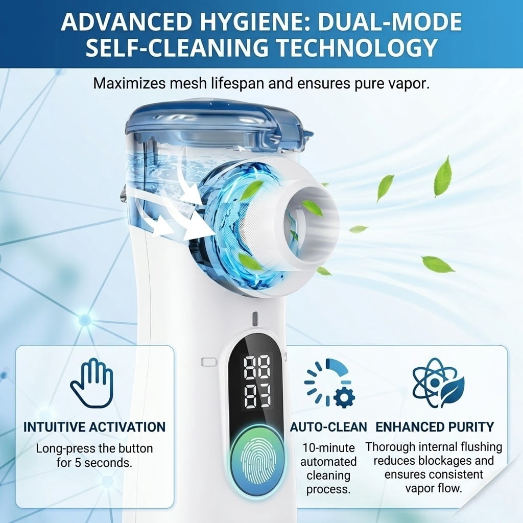 AJZIOJIRO Portable Humidifier Handheld Steam Inhaler USB-C Rechargeable Travel Device