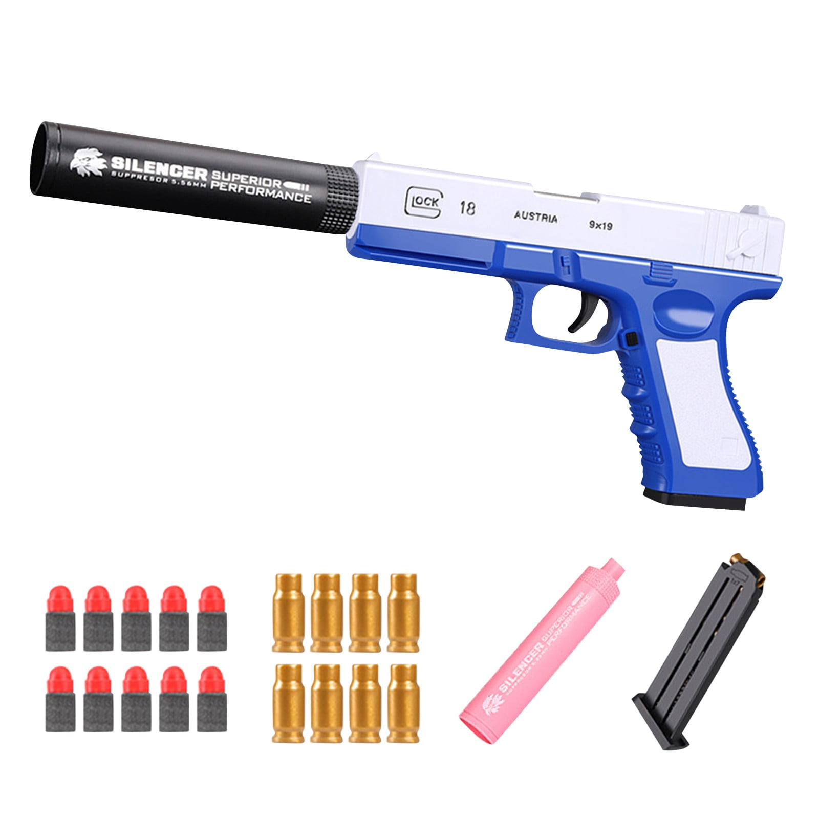 Casfeeja Glocks Soft Airplane Gus Shell 1911 Children's Toy Pistol Boy Toy