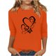 thumbnail image 2 of Heisall Women's Spring Autumn Tops 3/4 Sleeve Round Neck Casual Fashion Blouses Orange Festival Print Shirts, 2 of 4