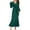 Green Dress, variant on Women's Tea Length A Line Flowy Dress Solid Color Elegant Casual High Waist Clearance Long Sleeve Spring Trendy V Neck Blue L