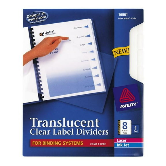 Avery® Unpunched Translucent Index Dividers