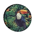 thumbnail image 1 of Perroquet Toucan Tropical Feuilles de Palmier Vertes Housse de Pneu de Rechange pour Camping Perroquet Toucan Design Été Polyester Imperméable Protecteurs de Roues 12 Pouces, 1 of 8