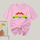 thumbnail image 4 of Camiseta de Cuello Redondo Impresa Nueva Moda Casual de Manga Corta de las Mujeres, Mezcla Ligera de Poliéster para la Primavera, 4 of 6