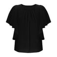 thumbnail image 7 of Mittory Summer Casual Loose Round Neck Chiffon Flowy Tops Mesh Shirts Dressy Casual Blouses, 7 of 7