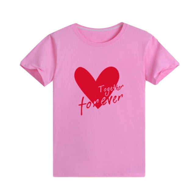 T-shirts Assortis pour la Famille, T-shirts à Col Rond en Coton pour Adultes et Enfants, Ensembles de Tenues Familiales Confortables pour Photos et Usage Quotidien