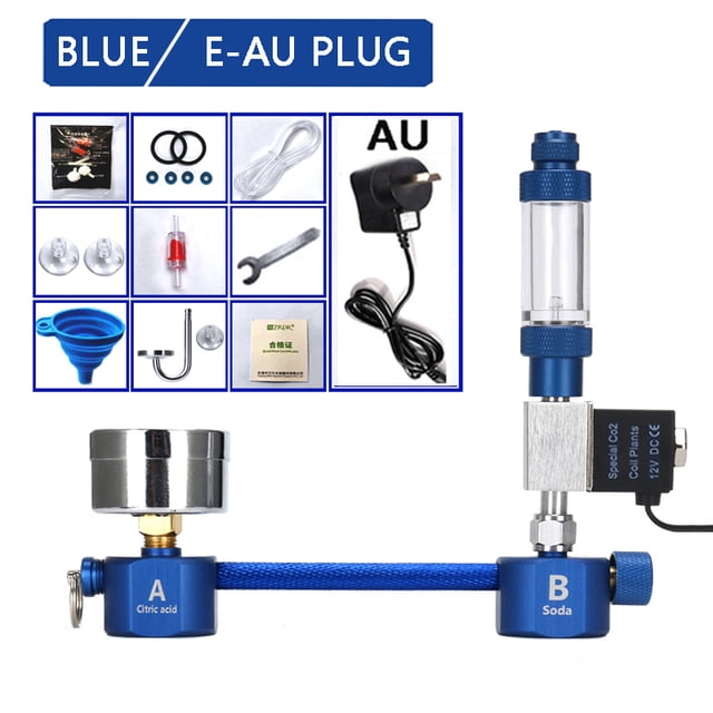 Fish Tank DIYCO2 Generator Solenoid Valve Bubble Counter Diffuser Reaction System Waterweed Growth Blue Version Of CO2 Generator ,Easy Installation