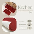 thumbnail image 4 of Red Black Wool Effect Wildflowers Kitchen Mat & Runner Rug Set of 2, 4 of 5