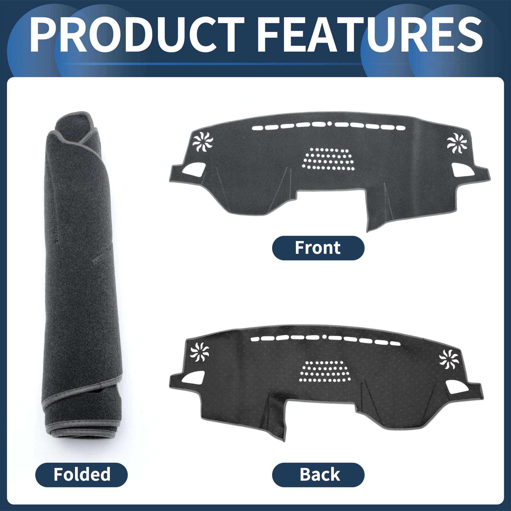 Dashboard Cover Dash Cover Mat Carpet for Subaru Outback 2015-2019 for Subaru Legacy 2015-2019 Polyester Gray