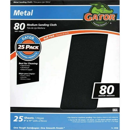 

Gator 9 In. W. x 11 In. L. 80 Grit Emery Cloth (25-pack)