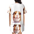 thumbnail image 4 of Womens Pajama Sets With Pocket, Cartoon Guinea Pig Lounge Sets Short Sleeve Sleepwear PJ Sets for Women, 4 of 6