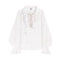 thumbnail image 1 of HNMKIU Men's Casual Gothic Style Shirt with Ruffled Lace Neckline for Oktoberfest Festivals and Retro Parties, 1 of 2