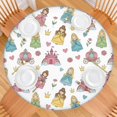 thumbnail image 2 of Pastel Princess Castle Pattern Round Fitted Tablecloth with Elastic Edge,Dining Table Cover Waterproof,Outdoor Round Tablecloth for Camping,Dining,Indoor and Outdoor, 2 of 7