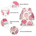 thumbnail image 3 of Casual Dresses Nightgowns Velvet Pleated design One-Piece Nightdress for Indoor Outdoor Daily Kawaii Strawberry Print 3-10T, 3 of 7