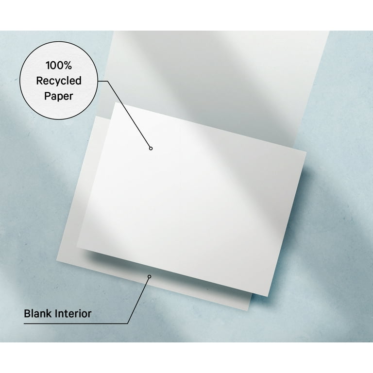Blank Cards and Envelopes, 20 White Greeting Cards with Heavy Cardstock Paper, 6.25 x 4.5 in. FSC-Certified, Eco-Friendly Stationary Set Printable
