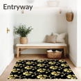 thumbnail image 3 of ODIKA 3'x5' Machine Washable Non-Slip Area Rug, Abstract Botanical Vine with Metallic Highlights High Traffic Rug with Pad, Black, 462805, 3 of 8
