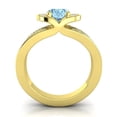 thumbnail image 4 of Diamond-Capitals 2.35 Carat Oval Cut Aquamarine & Blue Topaz Gemstone Sparkle Wedding Ring for Ladies Solid 14K Yellow Gold Size 4, 4 of 8
