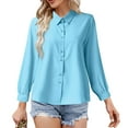 thumbnail image 2 of Clothing 2025 Super Soft Wrinkle Free Button Down Shirts for Women Formal Work Dress Blouses Tops Womens Button Down Shirts Boyfriend Long Sleeve Oversized Blouses Tops, 2 of 5
