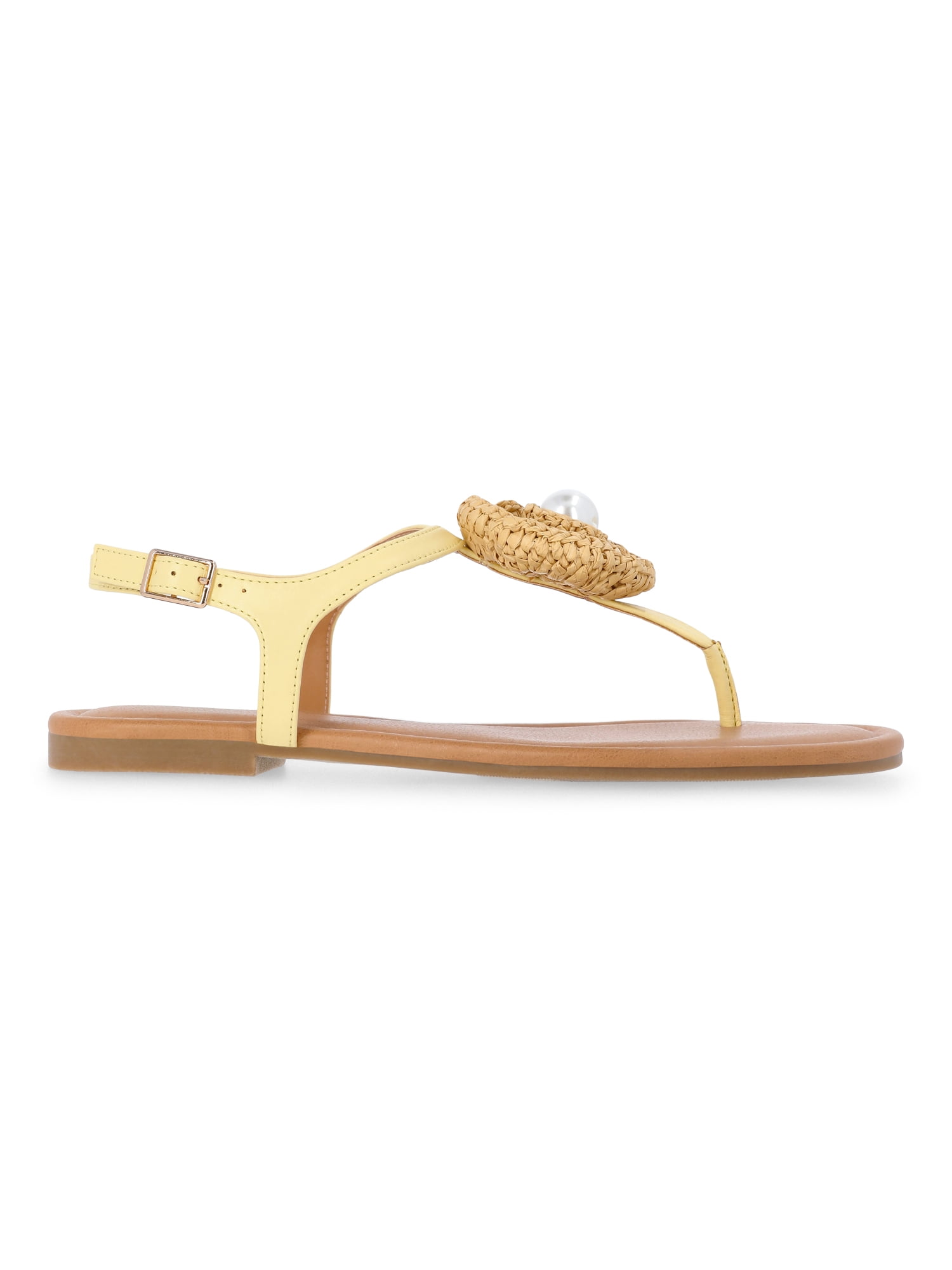 Time and Tru Women's Crochet Flower Thong Sandals