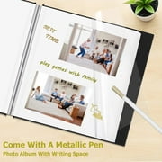 Bevtee 60 Pages Large Photo Album Self Adhesive 4x6 8x10 DIY Picture Scrapbook, with Pen and Plastic Board,Perfect for Moms, Families, Babies, and Weddings