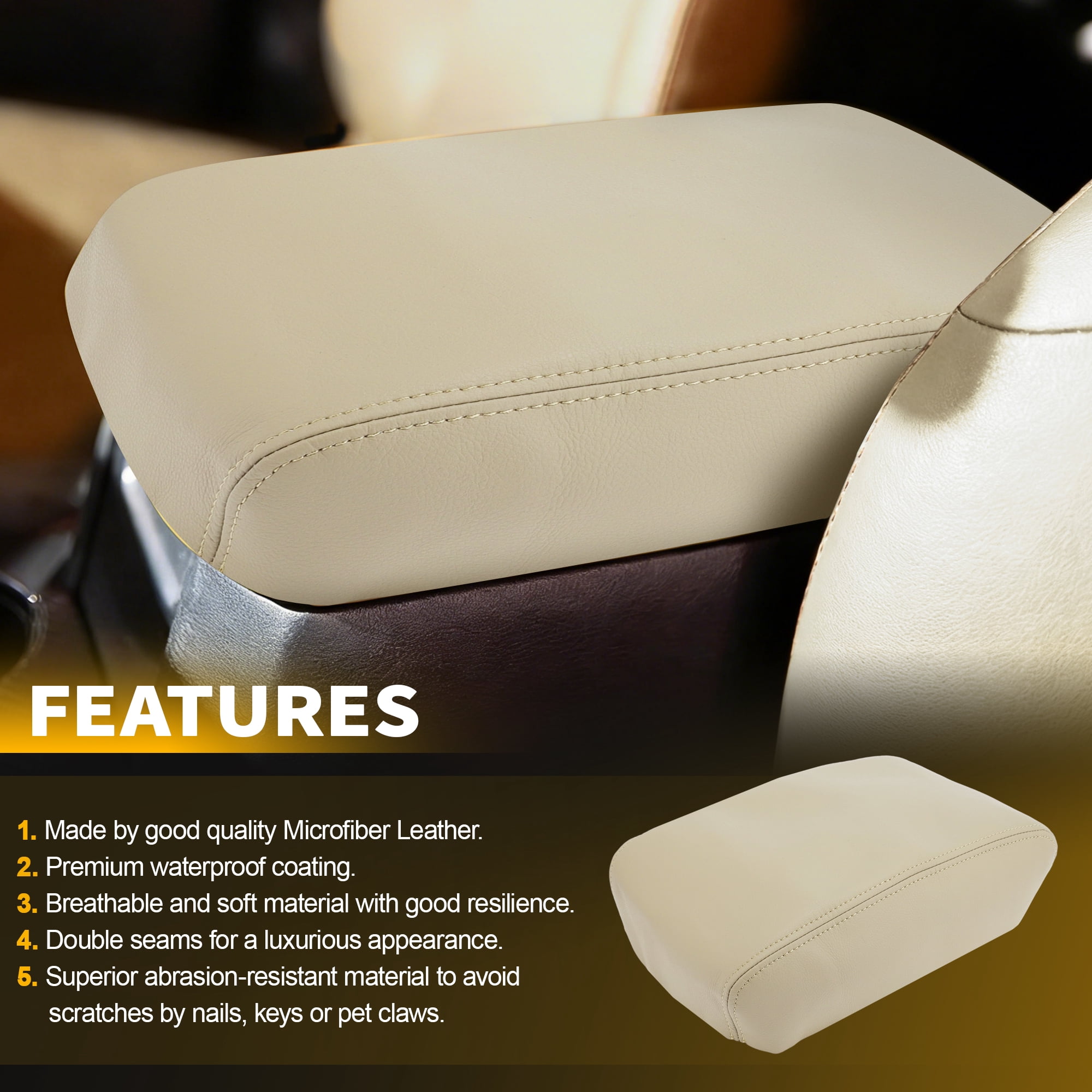 Unique Bargains Console Armrest Cover for Toyota 4Runner 2010-2023 Beige