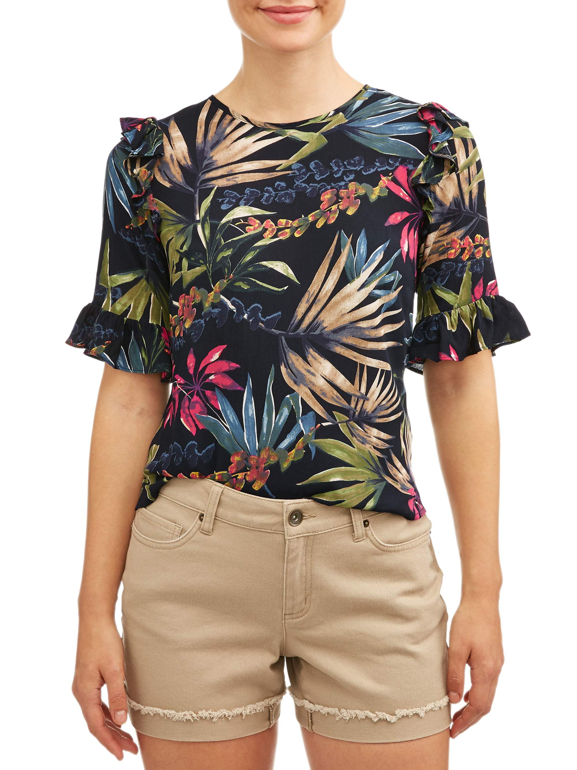 walmart ruffle sleeve top