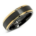 thumbnail image 2 of 6mm Tungsten Rings for Men Women Two Tone Black Gold Wedding Band Engagement Size 6-13 (Tungsten, 7.5), 2 of 6