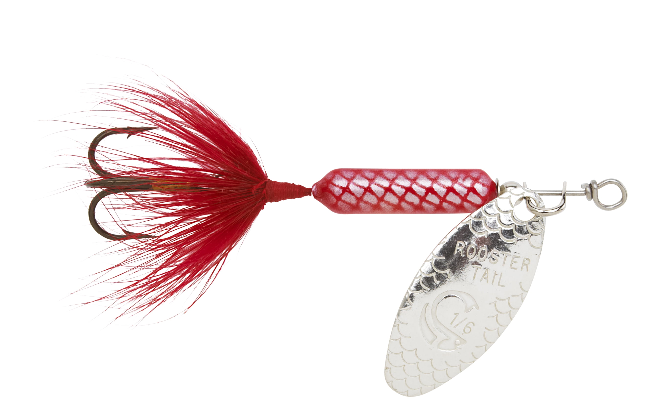 (1 pack) Yakima Bait Worden's Original Rooster Tail Spinner Lure, Red, 1/16 oz