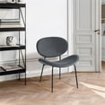 thumbnail image 3 of Pemberly Row Contemporary 28" W Velvet Side Chair Dining Chair-Grey, 3 of 8