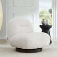 thumbnail image 5 of Maddie Home Modern Wood & Polyester Fabric Swivel Chair in Cream, 5 of 6