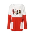 thumbnail image 1 of Qmyliery Women Christmas Sweatshirt, Color Blocking Long Sleeve Round Neck, 1 of 9