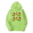 thumbnail image 2 of Corashan Chandail de Noël Laid Abordable Imprimé Mode Ample à Manches Longues pour Hommes et Femmes avec Capuche Vert, G, 2 of 4