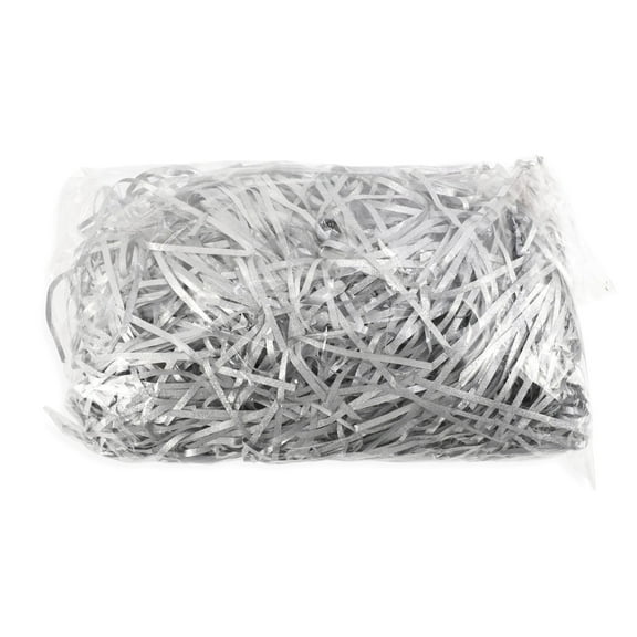 Unique Bargains 1.76 oz Raffia grass filler Shredded paper filler for Christmas Easter Silver Tone