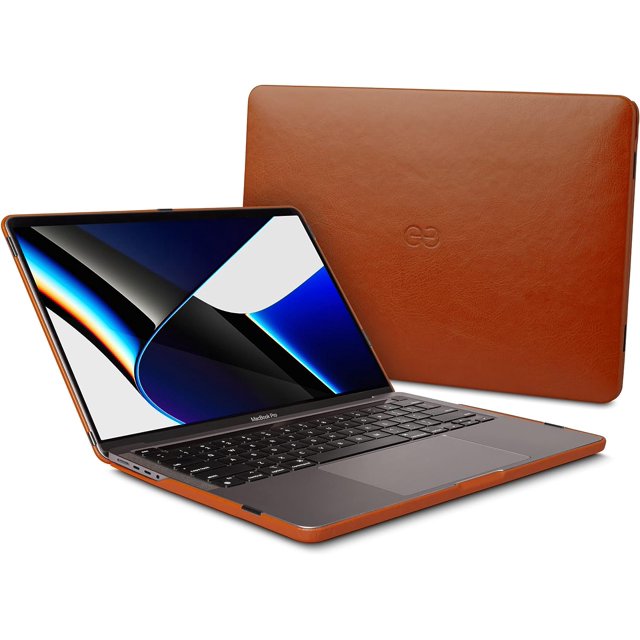 Euclid MacBook Pro Case - 16-Inch Hard Laptop Cover for MacBook Pro 2021, Luxurious Vegan Leather, Top and Bottom