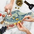 thumbnail image 4 of Retro Poster Cutting Board, Vintage I Love New York with of Liberty Grunge Rubber Stamps Design, Decorative Tempered Glass Cutting and Serving Board, Wine Bottle Shape, Blue Orange, by Ambesonne, 4 of 5