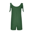 thumbnail image 5 of REORIAFEE Women Summer Overall Shorts Square Collar Sleeveless Playsuit Solid Color Sling Women Overall Jumpsuit Double Pocket Bib Jumpsuit Loose Suspender Jumpsuit Bib Overall Women Work Green L, 5 of 7