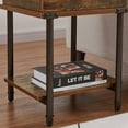 thumbnail image 6 of VECELO Set of 2 Wooden Nightstand with Drawer and Shelf, Side End Table for Living Room/Bedroom, Brown, 6 of 8