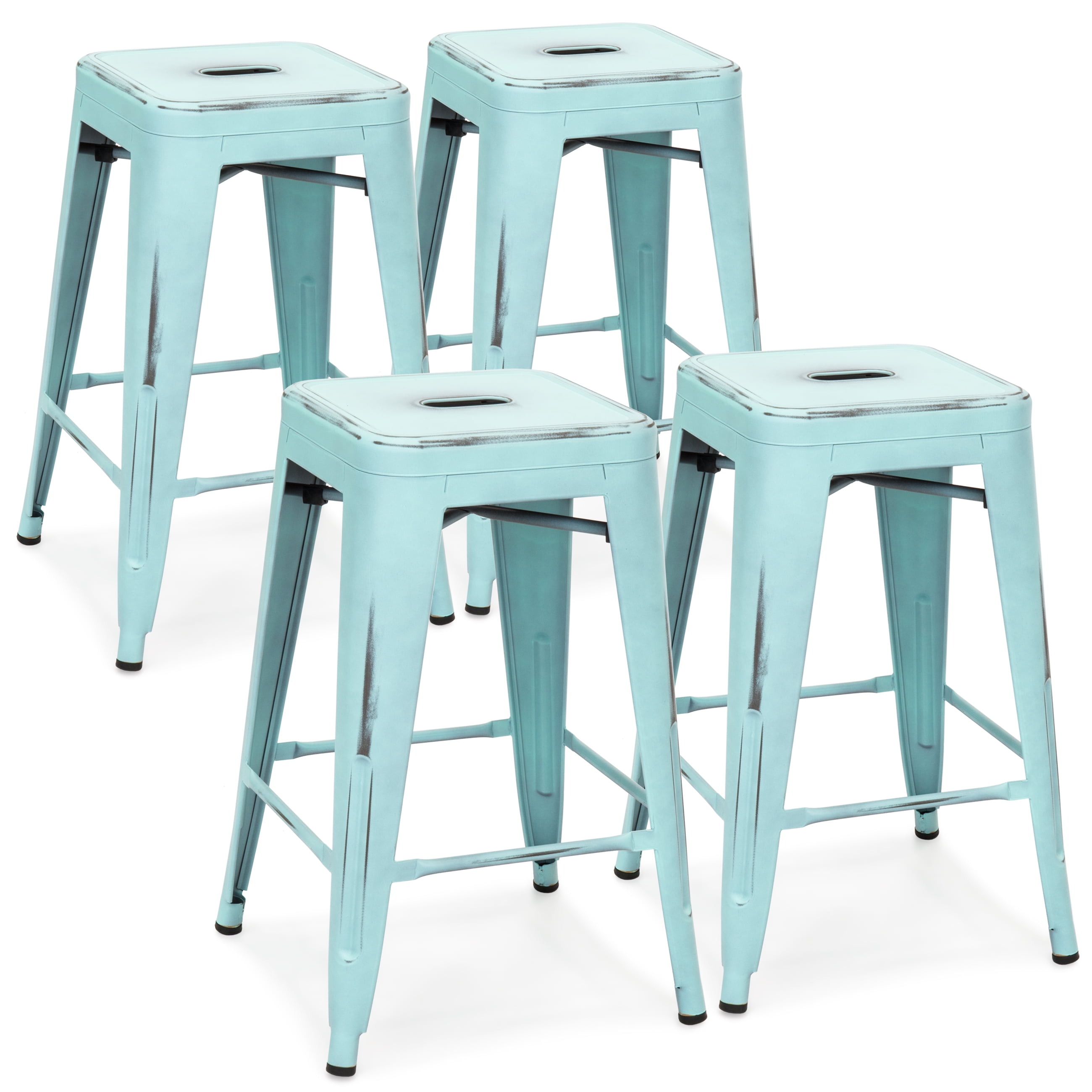 Best Choice Products 24in Set of 4 Stackable Modern ...