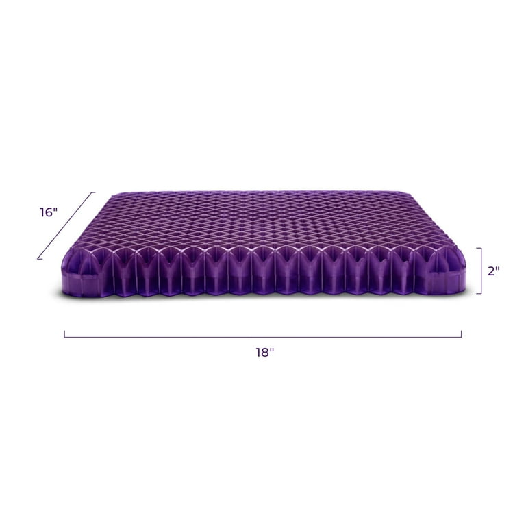 Purple Royal Seat Cushion 17.5“ x 15.75“, Temperature Neutral GelFlex Grid,  Ideal for Hard Seats 