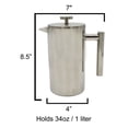 thumbnail image 2 of French Press Coffee Maker, Maximum Flavor Coffee Brewer with Superior Filtration, 2 Cup Capacity, Silver, ABN5M010-SS, 2 of 5