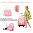 thumbnail image 3 of Mochila con ruedas para niñas MITOWERMI 32x24x44 cm, conjunto rosa, 3 of 8