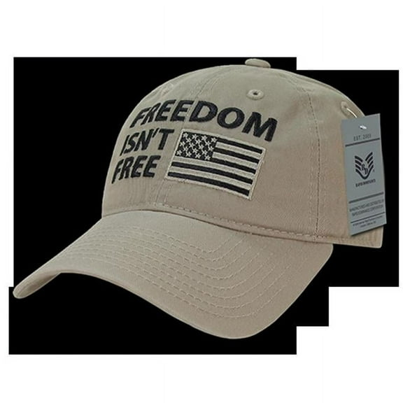 RapDom Freedom Isn't Free Graphic Relaxed Mens Cap [Khaki - Adjustable]